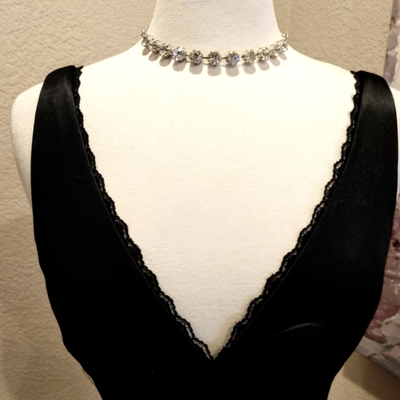 Authentic bebe Black Satin Dress - Picture 5 of 6